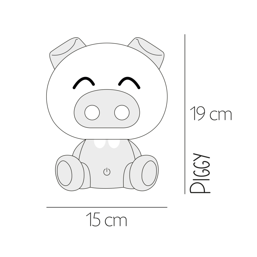 ONLI - Lámpara nocturna infantil LED regulable PUPPIES LED/3W/230V 19 cm cerdito/azul
