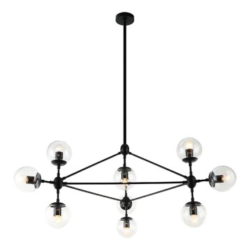 Open Design OR80094 - Lámpara de techo con varilla BAO 10xE27/8W/230V Ø 90 cm negra