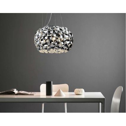 Open Design OR80162 - Lámpara colgante CARERA con cable 6xG9/7W/230V Ø 55 cm cromo pulido