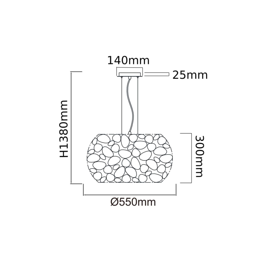 Open Design OR80162 - Lámpara colgante CARERA con cable 6xG9/7W/230V Ø 55 cm cromo pulido