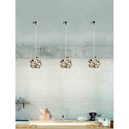 Open Design OR80179 - Lámpara colgante con cable CARERA 1xG9/7W/230V Ø 15 cm cromo brillante