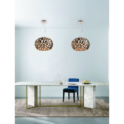 Open Design OR80186 - Lámpara colgante con cable CARERA 6xG9/7W/230V diámetro 55 cm oro rosa