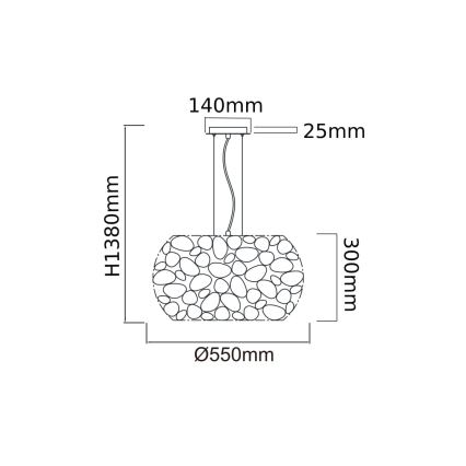 Open Design OR80186 - Lámpara colgante con cable CARERA 6xG9/7W/230V diámetro 55 cm oro rosa