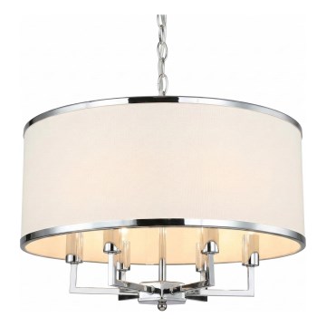 Open Design OR80216 - Lámpara colgante con cadena CASA 6xE14/15W/230V crema/cromo brillante