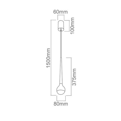 Open Design OR80247 - Lámpara colgante LED en cable CAPPI LED/5W/230V negra