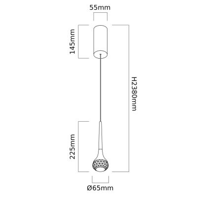 Open Design OR80322 - Lámpara LED colgante con cable CRIMA LED/7W/230V cromo brillante