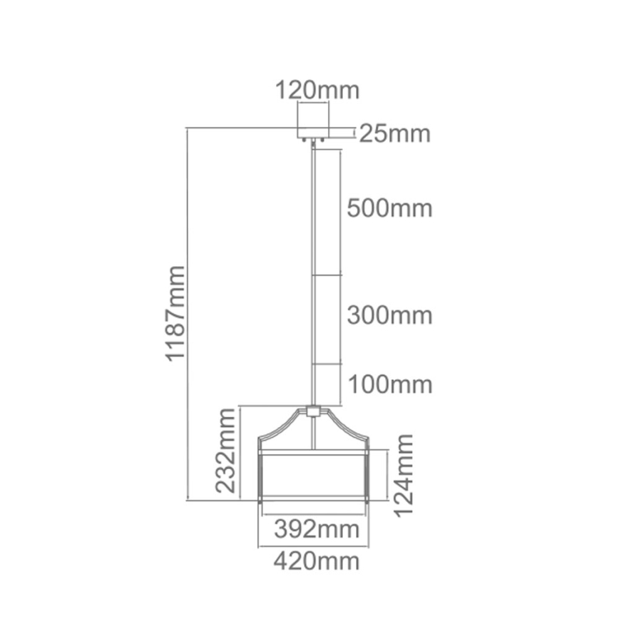 Open Design OR80865 - Lámpara de techo con varilla STANZA 3xE27/15W/230V Ø 42 cm cromo brillante/blanco