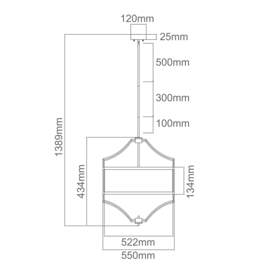 Open Design OR80919 - Lámpara colgante con varilla STESSO 4xE27/15W/230V Ø 55 cm cromo brillante/blanco
