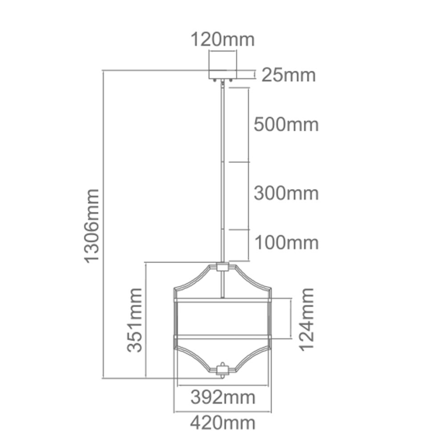 Open Design OR80926 - Lámpara colgante en varilla STESSO 4xE27/15W/230V Ø 42 cm latón/blanco