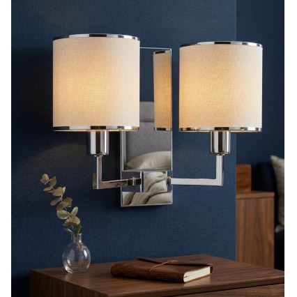 Open Design OR81497 - Aplique de pared CASA 2xE14/12W/230V cromo brillante/crema