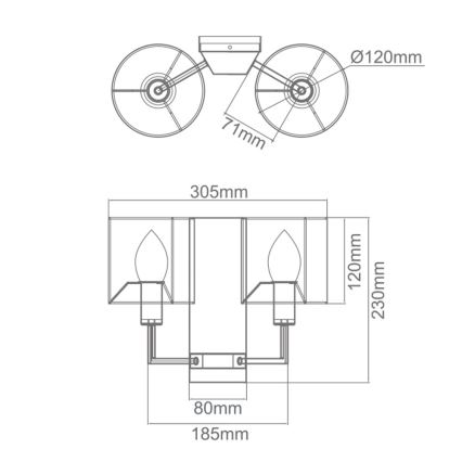 Open Design OR81497 - Aplique de pared CASA 2xE14/12W/230V cromo brillante/crema