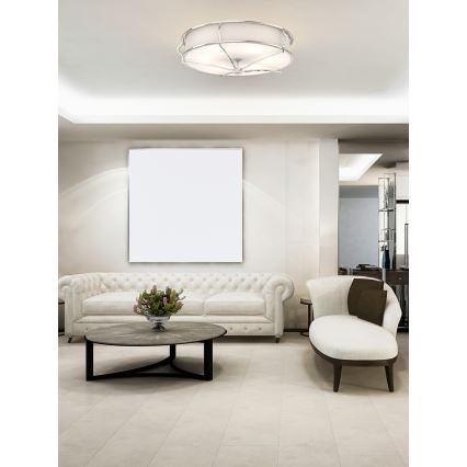 Open Design OR84429 - Lámpara de techo STESSO 6xE27/12W/230V Ø 85 cm cromo brillante/blanco
