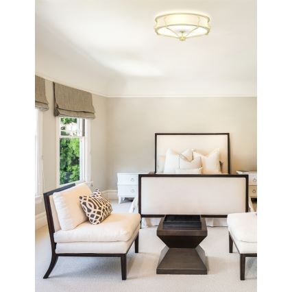 Open Design OR84436 - Lámpara de techo STESSO 4xE27/12W/230V Ø 65 cm latón/blanco