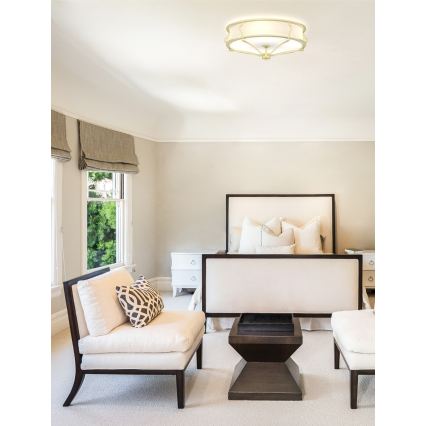 Open Design OR84443 - Lámpara de techo STESSO 6xE27/12W/230V Ø 85 cm latón/blanco
