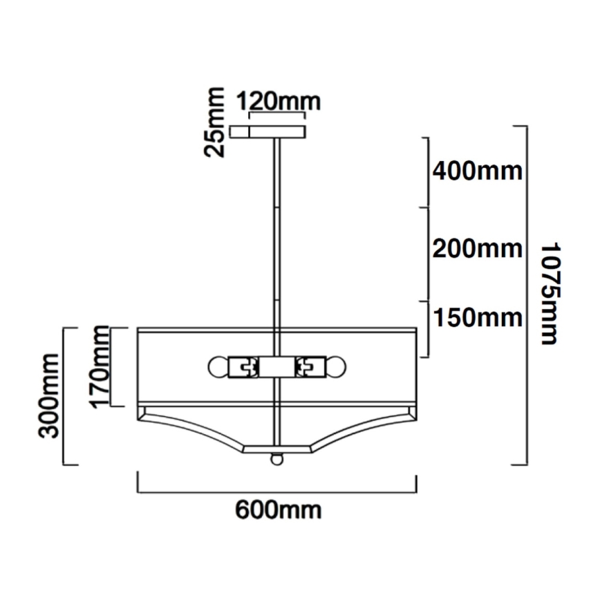Open Design OR84818 - Lámpara de techo con varilla GERDO 4xE27/12W/230V latón/blanco