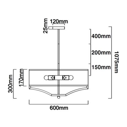 Open Design OR84825 - Lámpara colgante con varilla GERDO 4xE27/12W/230V dorada/blanca