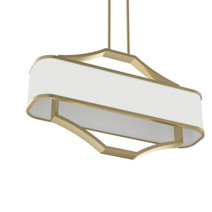 Open Design OR84856 - Lámpara colgante con varilla GERDO OVALE 6xE14/12W/230V latón/blanco