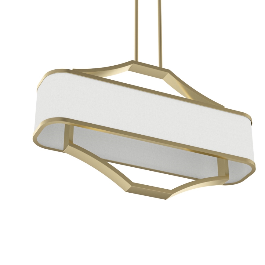 Open Design OR84856 - Lámpara colgante con varilla GERDO OVALE 6xE14/12W/230V latón/blanco