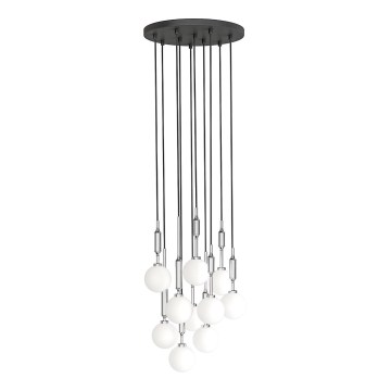 Open Design OR85358 - Lámpara colgante ERO con suspensión por cable, 10 x G9 (8 W cada una), 230 V, cromo brillante