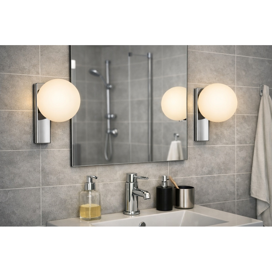 Open Design OR85525 - Aplique de pared para baño BOLETTA 1xG9/8W/230V IP44 cromo brillante