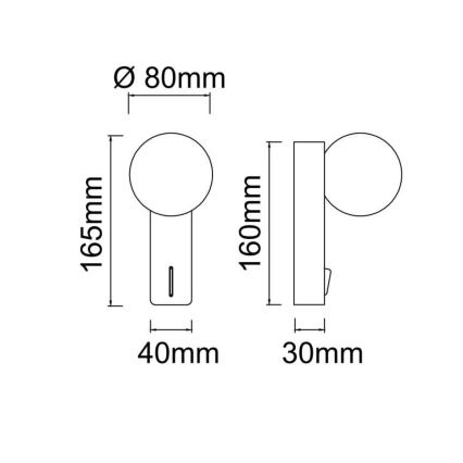 Open Design OR85532 - Aplique de pared para baño BOLETTA 1xG9/8W/230V IP44 latón