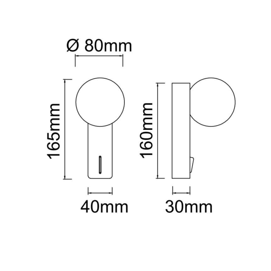 Open Design OR85563 - Aplique de pared BOLETTA 1xG9/8W/230V latón