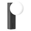 Open Design OR85570 - Aplique de pared BOLETTA 1xG9/8W/230V negro