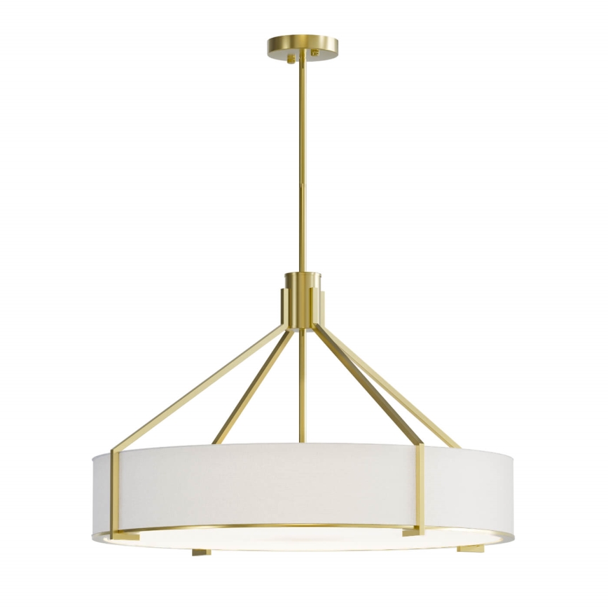 Open Design OR85662 - Lámpara colgante con varilla DORETTO 6xE27/15W/230V Ø 70 cm dorado/blanco