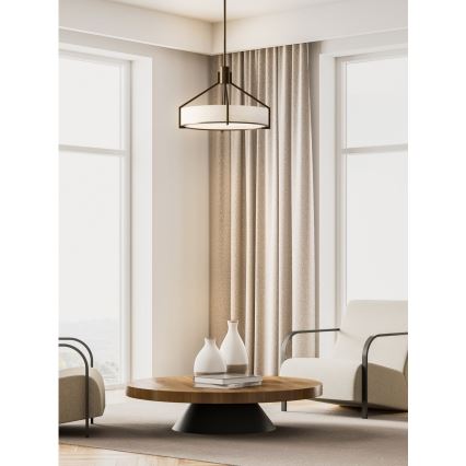 Open Design OR85679 - Lámpara colgante con varilla DORETTO 6xE27/15W/230V Ø 70 cm marrón/beige