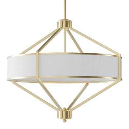 Open Design OR85839 - Lámpara colgante con varilla ZUNDO 4xE27/15W/230V latón/blanco