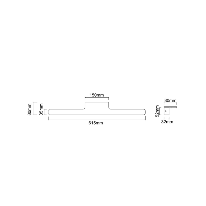Open Design OR86133 - Iluminación LED para espejo de baño LUCE LED/11W/230V 3000/4500/6500K 61,5 cm IP44 negra