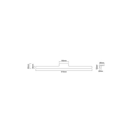 Open Design OR86164 - Luz LED para espejo de baño LUCE LED/12W/230V 3000/4500/6500K 91,5 cm IP44 negro