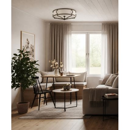 Open Design OR86614 - Lámpara de techo STESSO 6xE27/12W/230V Ø 85 cm marrón