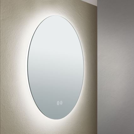 Espejo de pared LED calefactado para baño con retroiluminación FOCUS LED/18W/230V 3000/4200/6000K d. 45 cm IP44