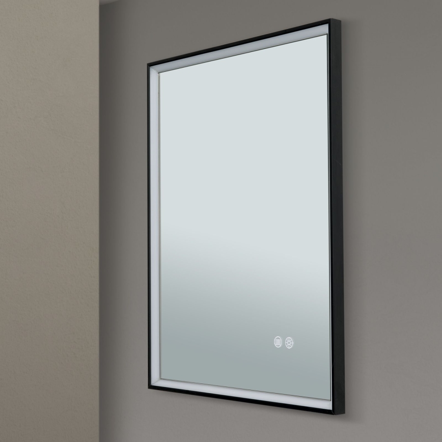 Espejo de pared para baño con calefacción y retroiluminación LED FRAME 48W/230V 3000/4000/6000K 60x45 cm IP44