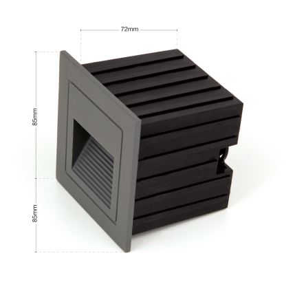 Lámpara empotrable LED LORO LED/2W/230V IP65 antracita