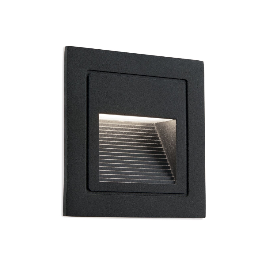Lámpara empotrada LED LORO LED/2W/230V IP65 negra