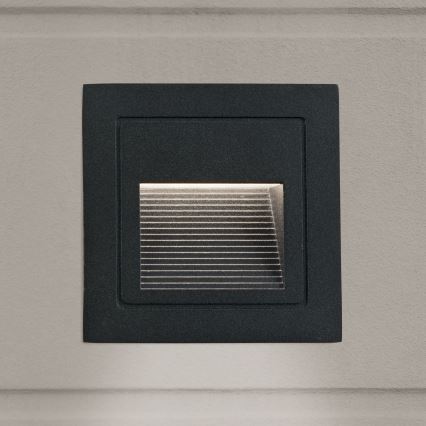 Lámpara empotrada LED LORO LED/2W/230V IP65 negra