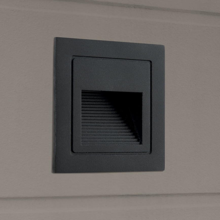 Lámpara empotrada LED LORO LED/2W/230V IP65 negra