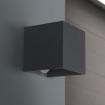 Lámpara de pared LED para exterior con sensor de movimiento y crepúsculo CUBE-S LED/13W/230V IP54 antracita