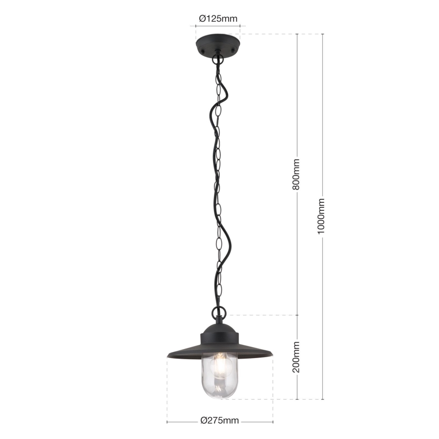 Lámpara colgante para exterior EDWARD 1xE27/60W/230V IP44 antracita