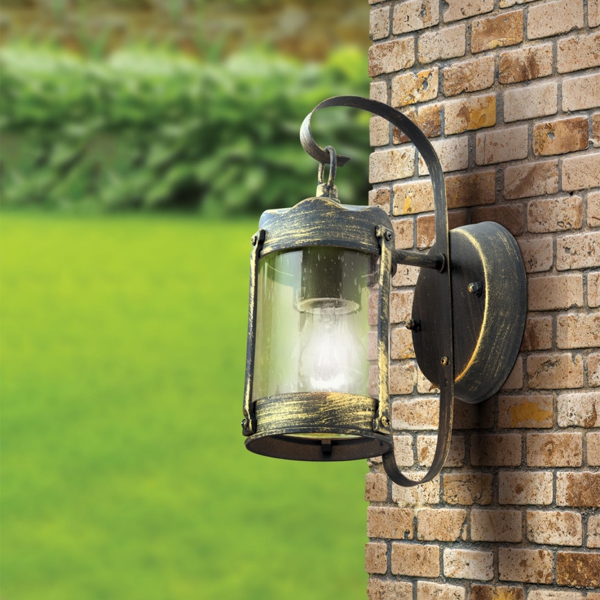 Aplique de pared exterior TAVERNA 1xE27/60W/230V IP23 bronce/pátina