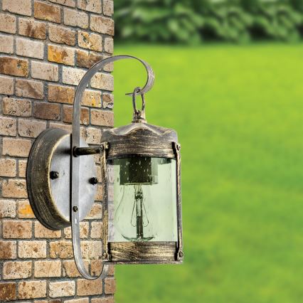 Aplique de pared exterior TAVERNA 1xE27/60W/230V IP23 bronce/pátina