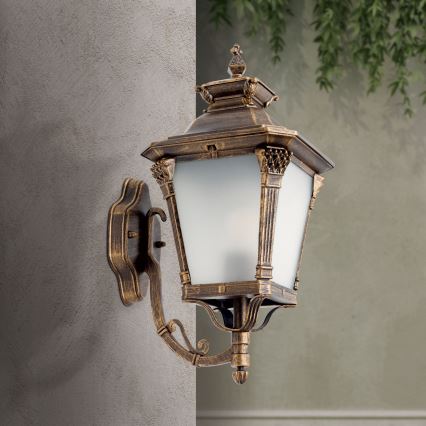 Lámpara de pared exterior AIKO 1xE27/60W/230V IP23 bronce/pátina