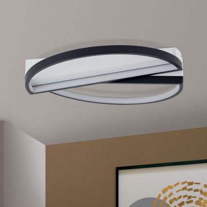 Lámpara de techo LED regulable OLGA LED/28W/230V negro/blanco