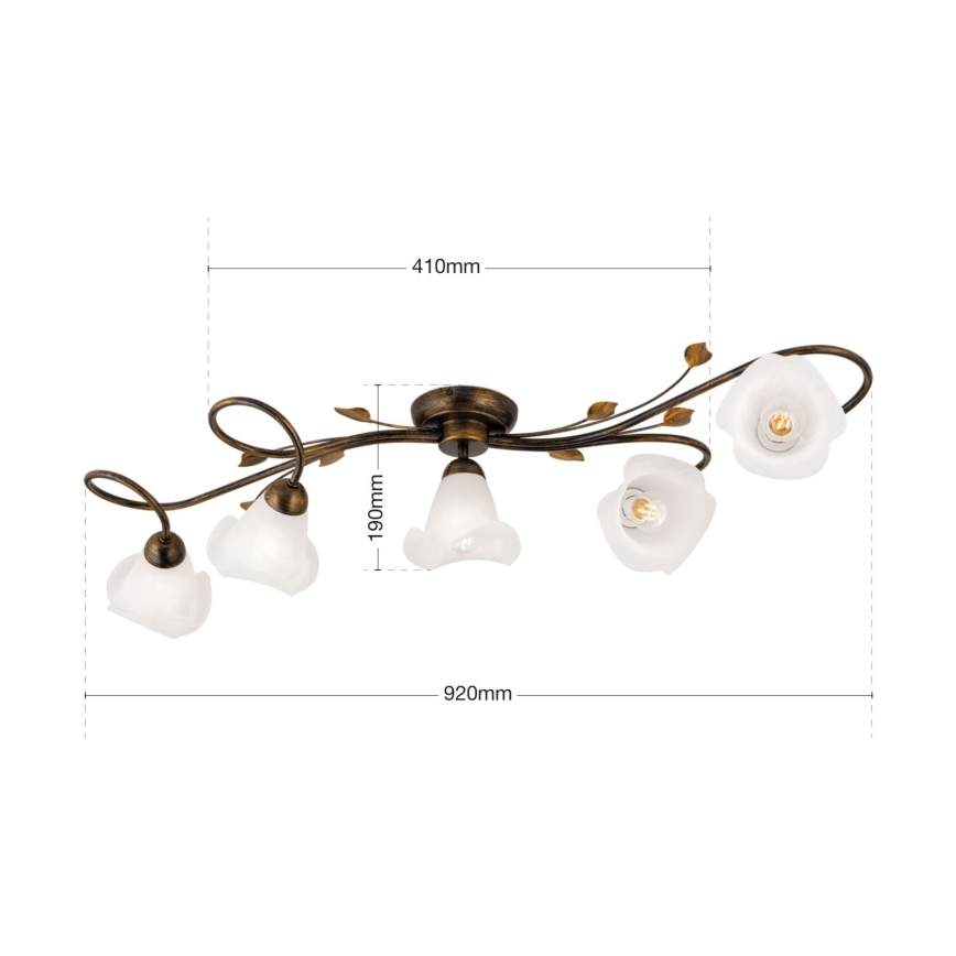 Lámpara de techo SISI 5xE14/40W/230V bronce/pátina