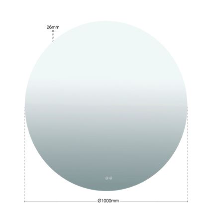 Espejo de baño de pared calefactado con iluminación LED FOCUS LED/30W/230V 3000/4200/6000K Ø 100 cm IP44