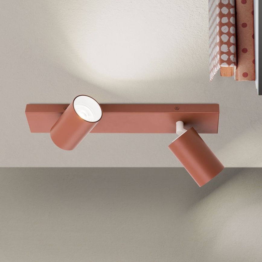 Foco orientable PENN 2xGU10/13W/230V color ladrillo
