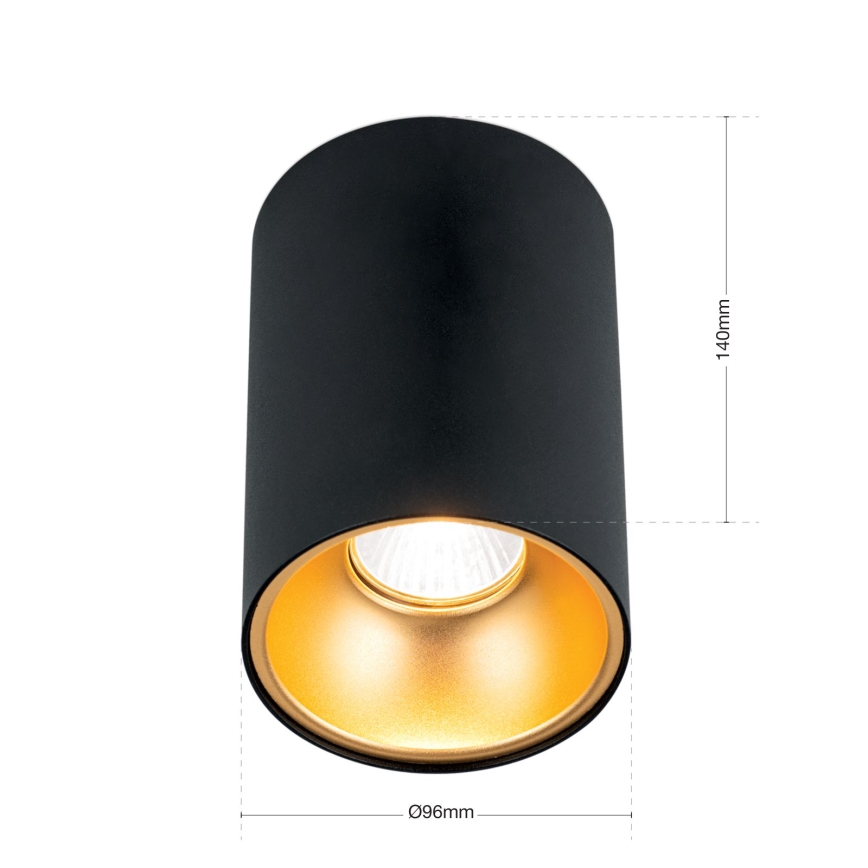 Foco orientable STARLIGHT 1xGU10/50W/230V negro/dorado