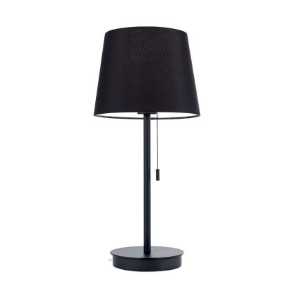 Lámpara de mesa con puerto USB LUDWIG 1xE27/40W/230V 50 cm negro